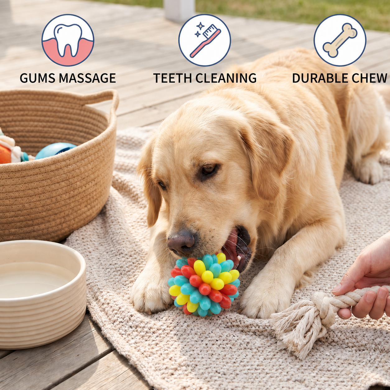 Colourful Bumpy Dog Chew Ball