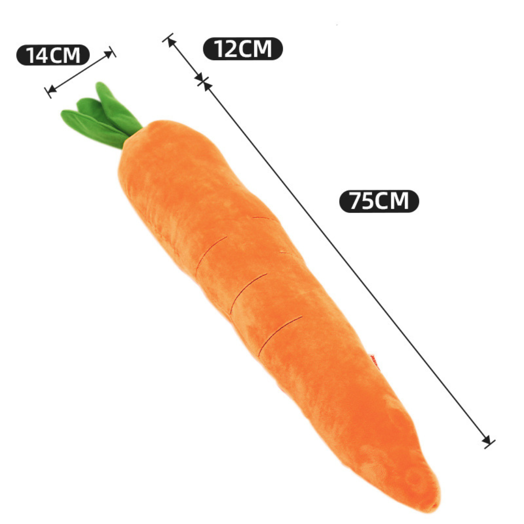 Squeaky carrot dog toy for stress relief and play time