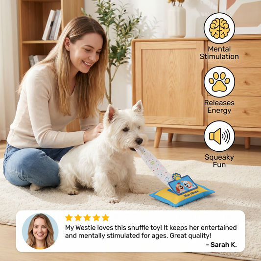 Durable Wet Wipe Snuffle Toy for Dogs – Squeaky Nosework Puzzle with Hidden Treat Pocket